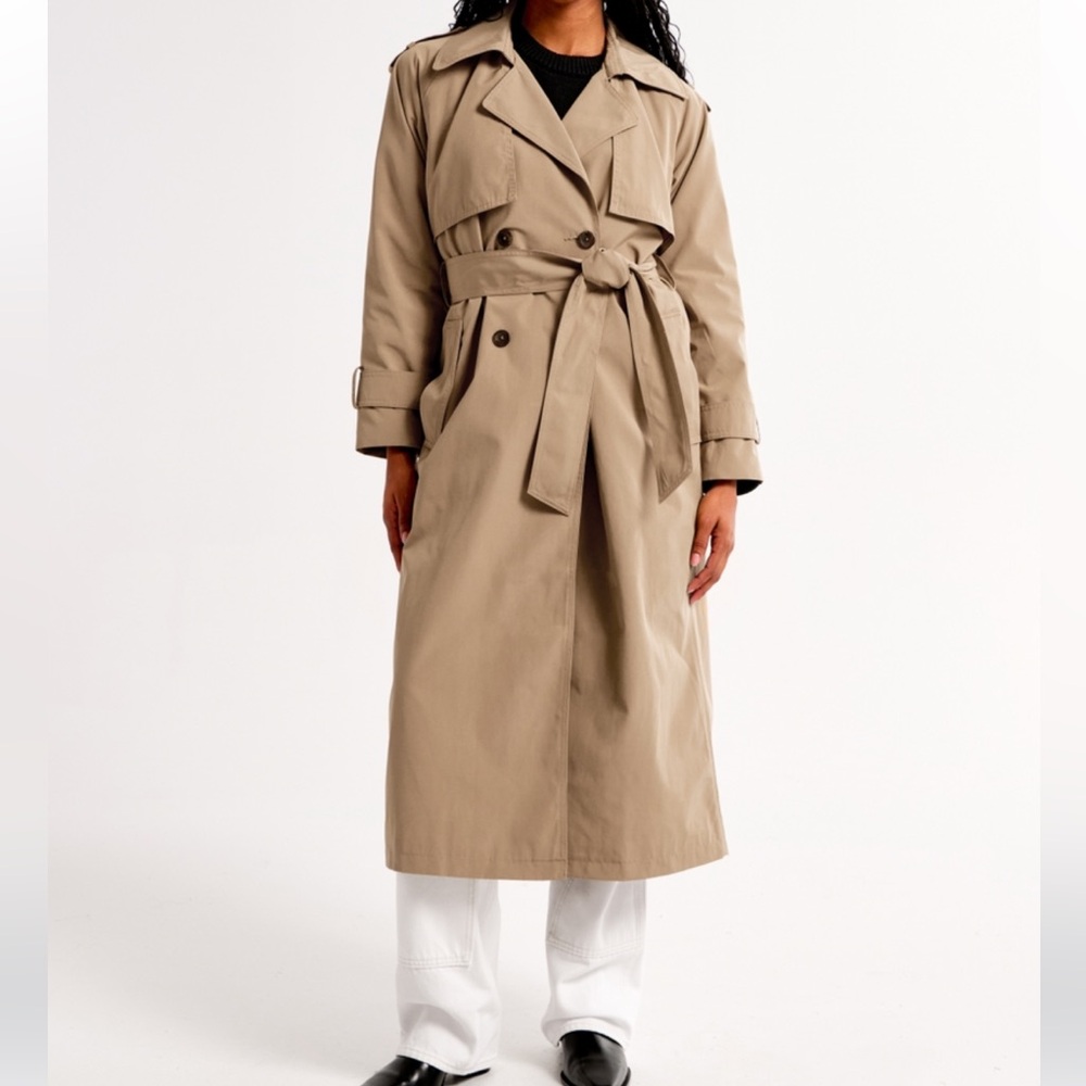 Abercrombie & Fitch Tan oversized Trench Coat - Picture 3 of 7